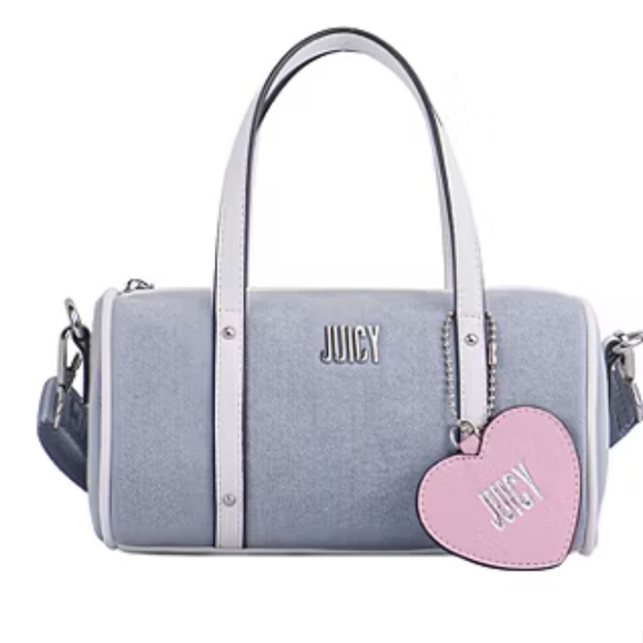 NWT Juicy Couture Roll In Mini Barrel in Blue with Pink 💕Heart Charm - Picture 1 of 7